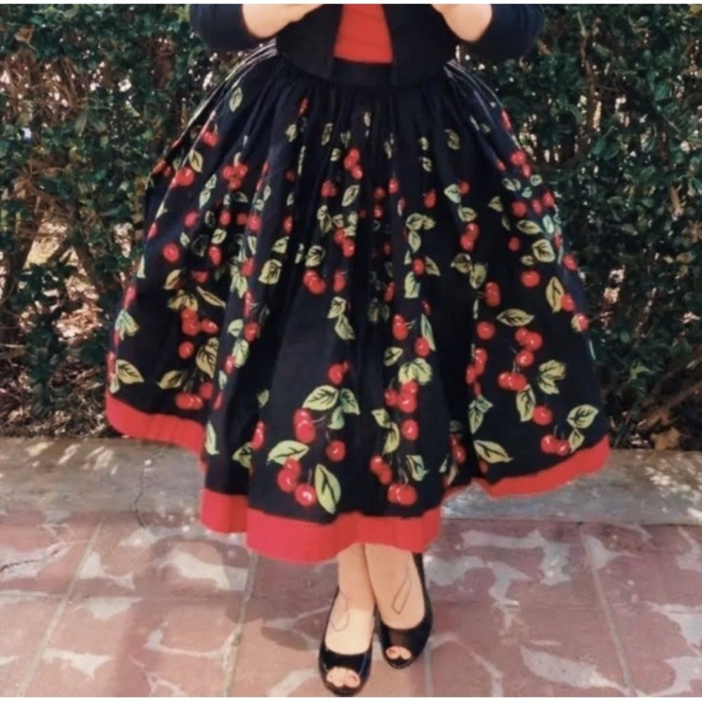 Pinup Couture Jenny Skirt Cherries‎ Retro Rockabilly 50's Women's Plus Size 2X